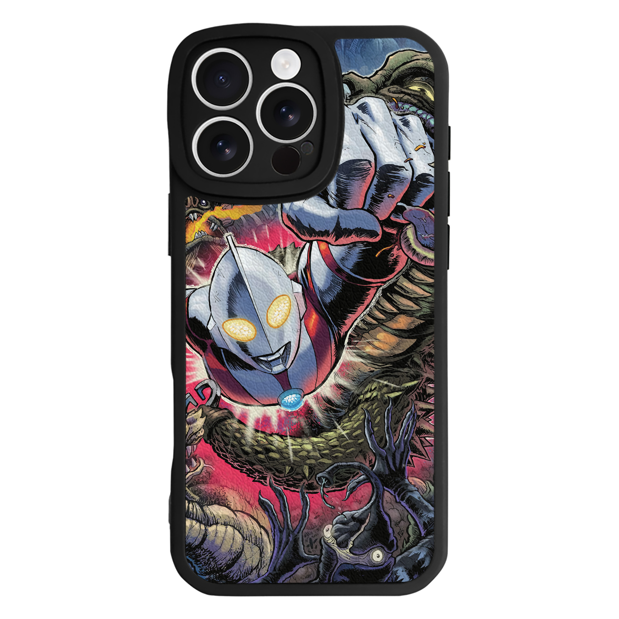 （画像用） ウルトラマン Ultraman 【iPhone 16シリーズ対応】シリコンスマホケース（レザー調） 材質：シリコン
